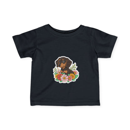 Floral Dachshund Infant Tee Toddler TShirt Cute Baby Shirt Dog Lover Gift Spring