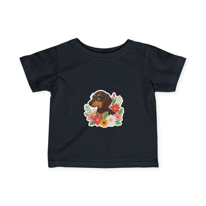 Floral Dachshund Infant Tee, Toddler T-Shirt, Cute Baby Shirt, Dog Lover Gift,