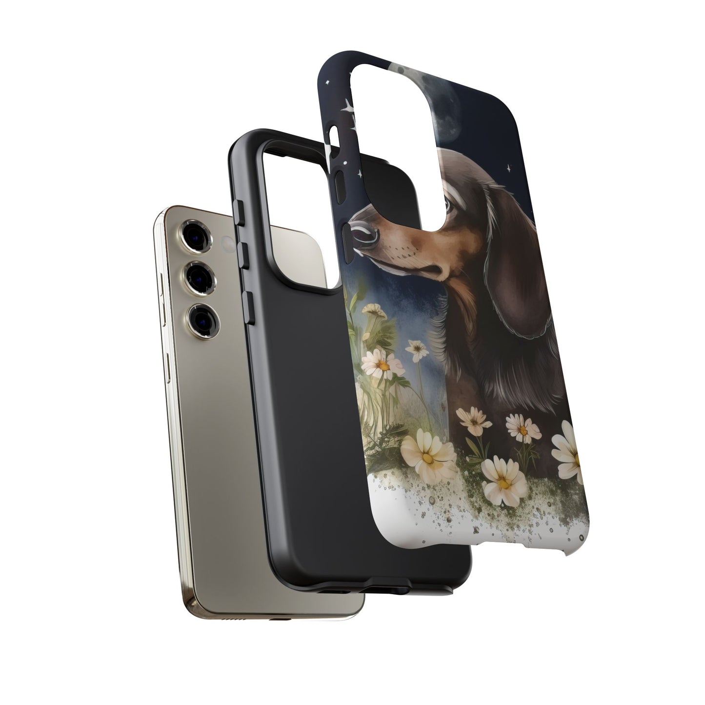 Vibrant Dachshund Moonlight Phone Case - Dog Apple Pixel Galaxy