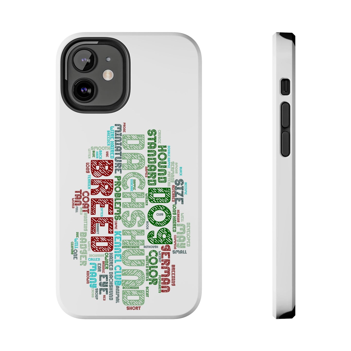 Dachshund Phone Case Dog Lover Gift Tough Phone Cover Doxie Word Art