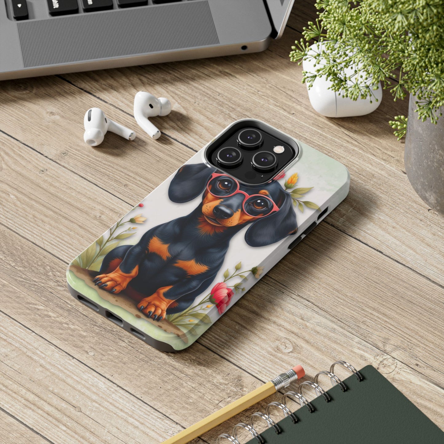 Cute Dachshund Phone Case, Dog Lover Gift, Tough Phone Cover, Pet Accessory,