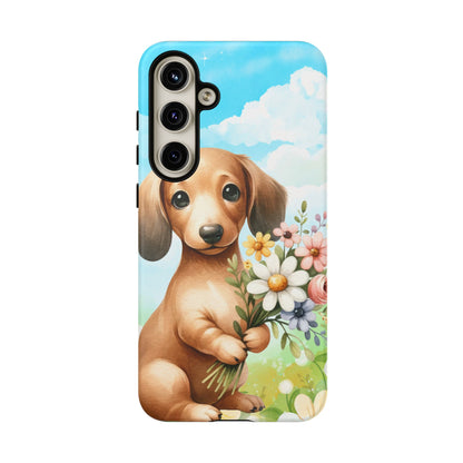 Watercolor Dachshund Dog Phone Case - Rescue Dog Apple Pixel Galaxy Spring