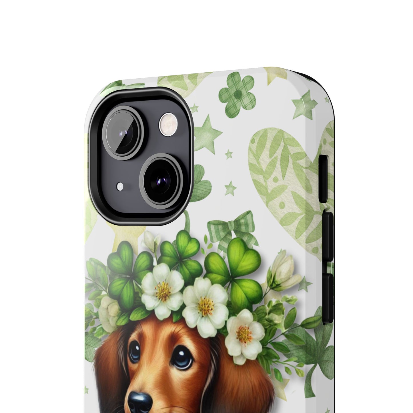 St Patricks Cute Dachshund Phone Case Dog Lover Gift Tough Phone Cover Patty