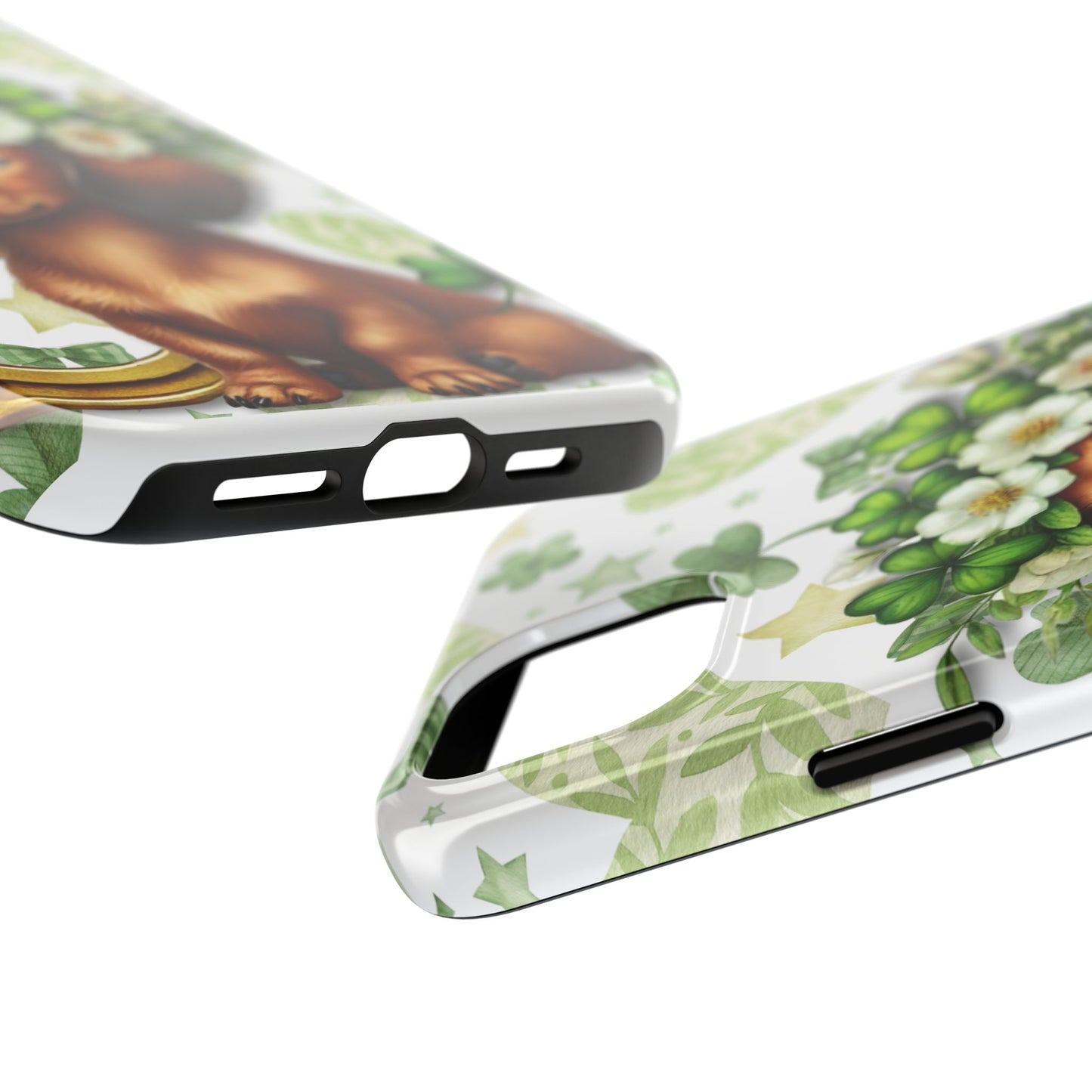 St Patricks Cute Dachshund Phone Case Dog Lover Gift Tough Phone Cover Patty