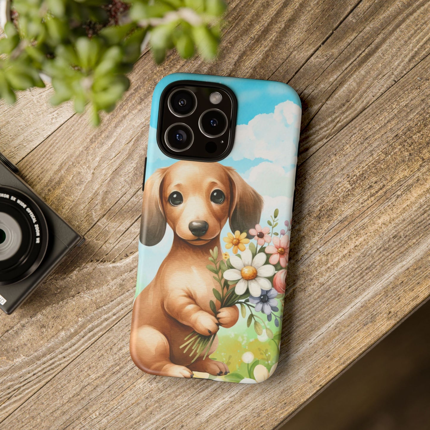 Watercolor Dachshund Dog Phone Case - Rescue Dog Apple Pixel Galaxy Spring