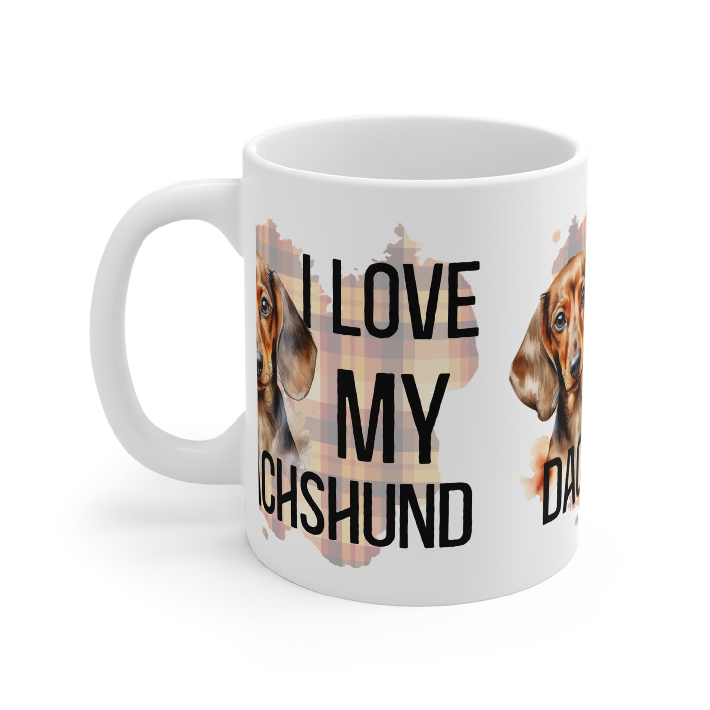 I Love My Dachshund Mug Cute Dog Lover Gift, Fun Coffee Cup Weiner Dog