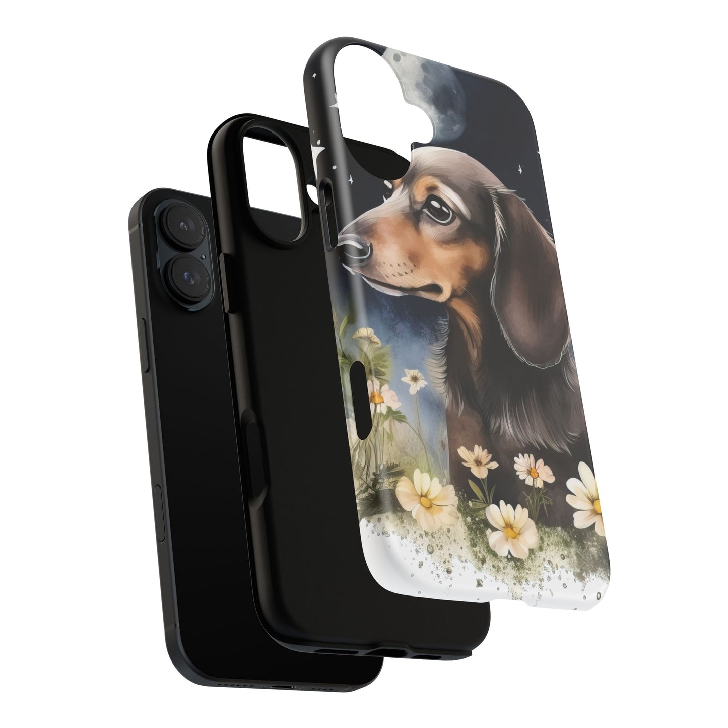Vibrant Dachshund Moonlight Phone Case - Dog Apple Pixel Galaxy