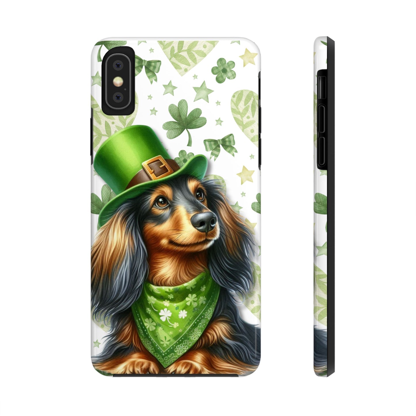 St Patricks Cute Dachshund Phone Case Dog Lover Gift Tough Phone Cover Patty