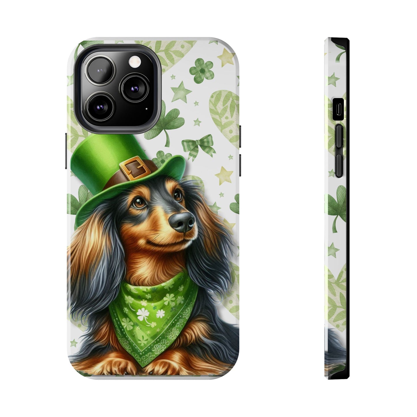 St Patricks Cute Dachshund Phone Case Dog Lover Gift Tough Phone Cover Patty