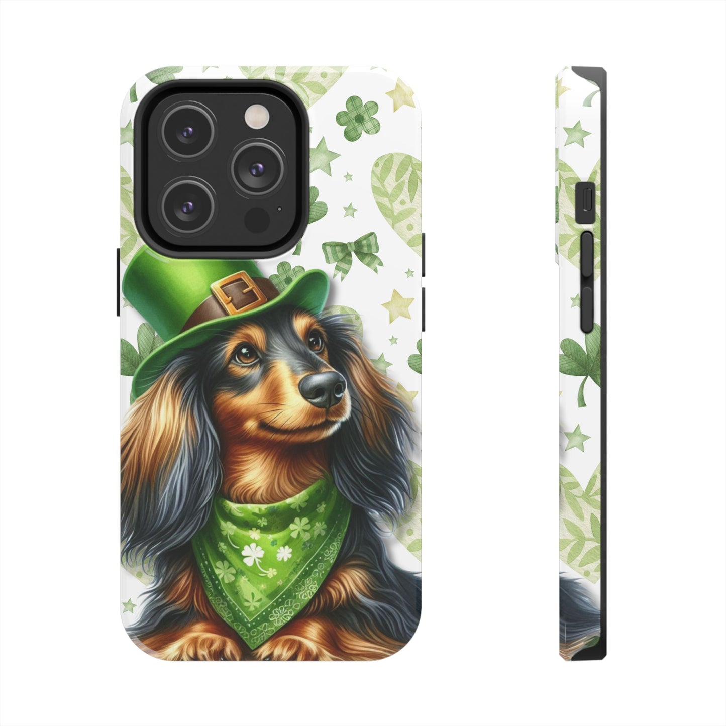 St Patricks Cute Dachshund Phone Case Dog Lover Gift Tough Phone Cover Patty