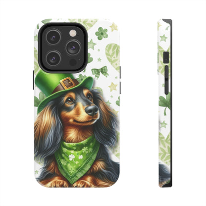 St Patricks Cute Dachshund Phone Case Dog Lover Gift Tough Phone Cover Patty
