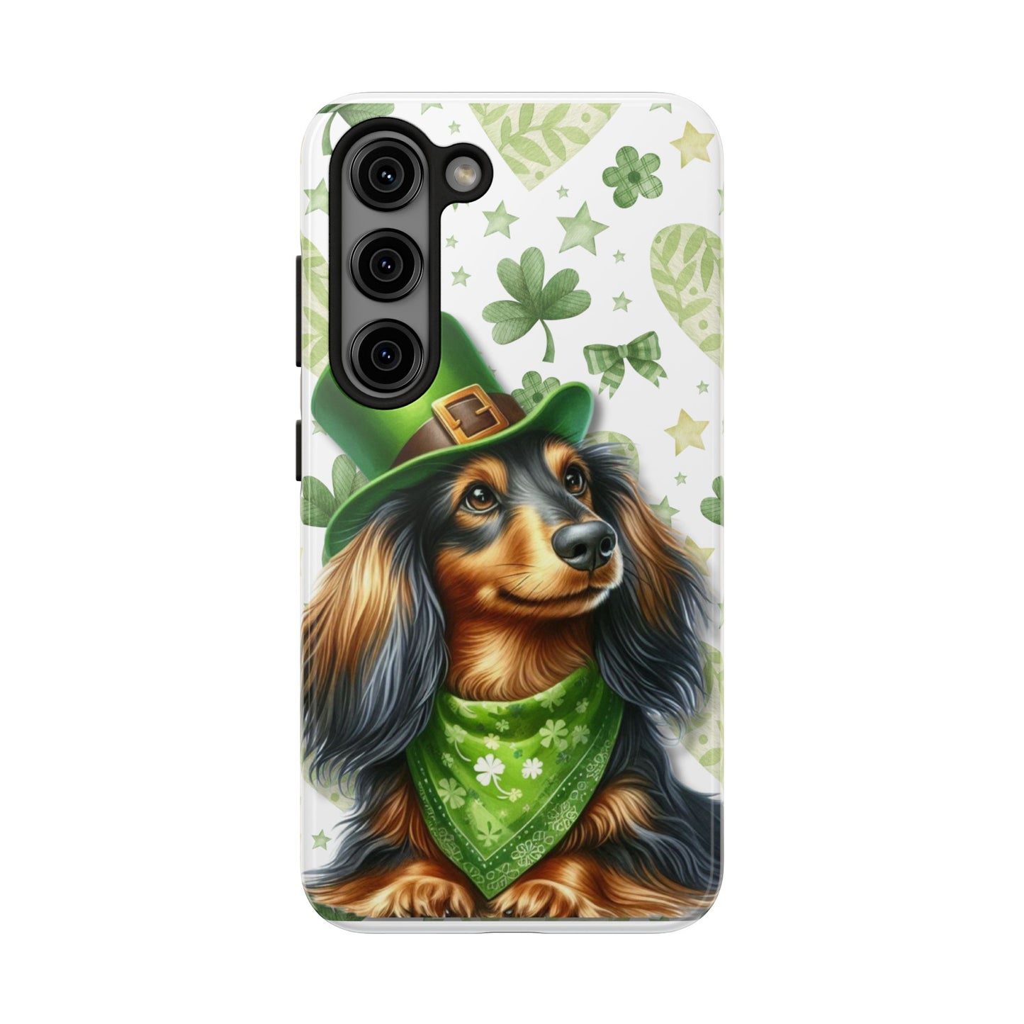 St Patricks Cute Dachshund Phone Case Dog Lover Gift Tough Phone Cover Patty