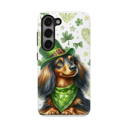 St Patricks Cute Dachshund Phone Case Dog Lover Gift Tough Phone Cover Patty
