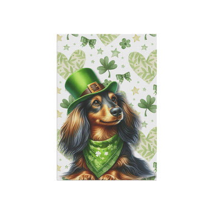 St Patricks Spring Garden Flag Dog Mom Banner Home Decor Dachshund Patty Day