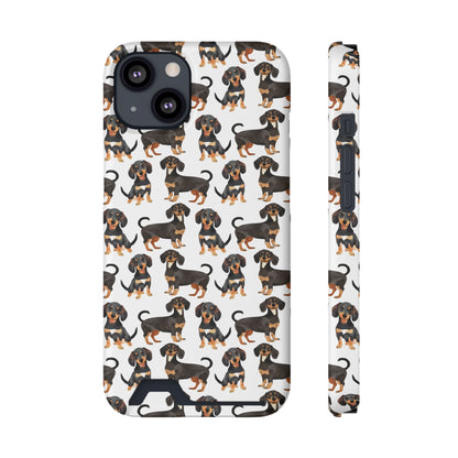 Dachshund Phone Case, Trendy Wallet Case for Dog Lovers, Cute Card Holder Cover, Animal Print Accessory, Slim Protective