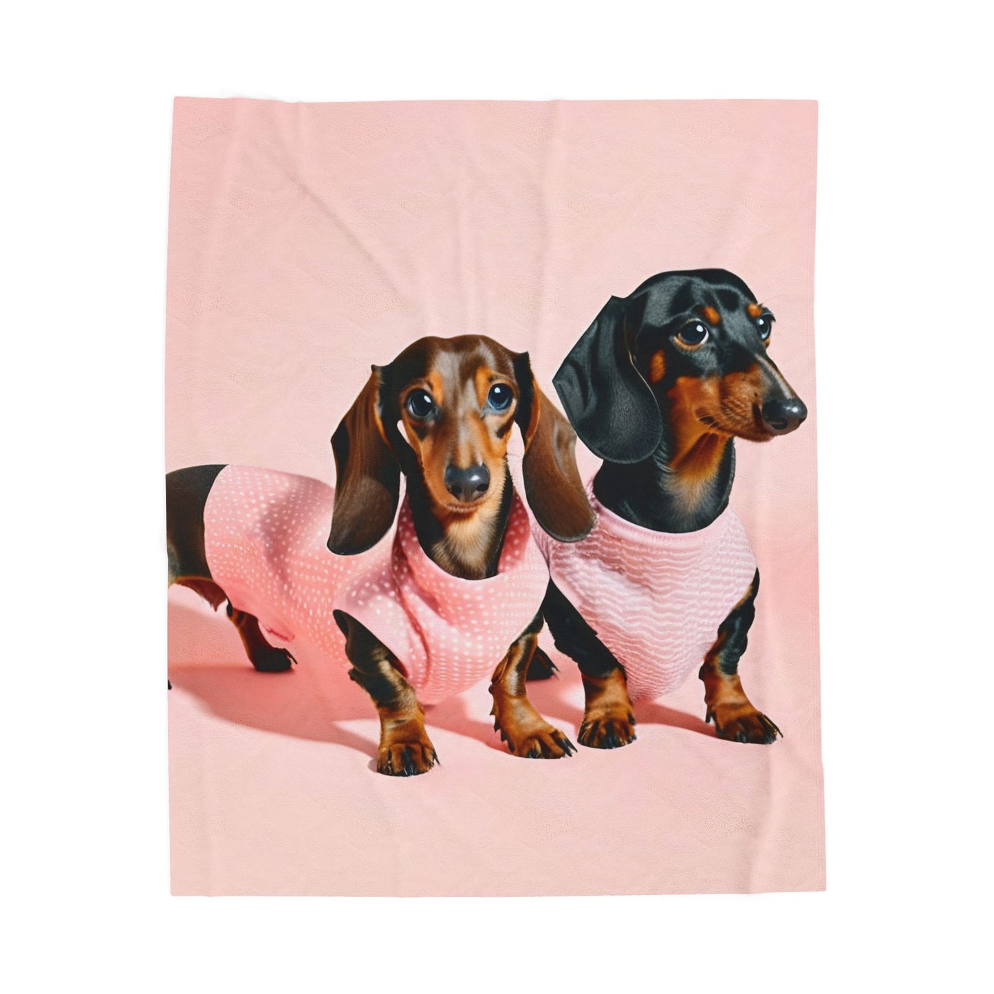 Fancy Pink Springtime Dachshund Blanket, Cozy Throw, Dog Lover Gift, Animal Print Bedding, Weiner Dog Coquette