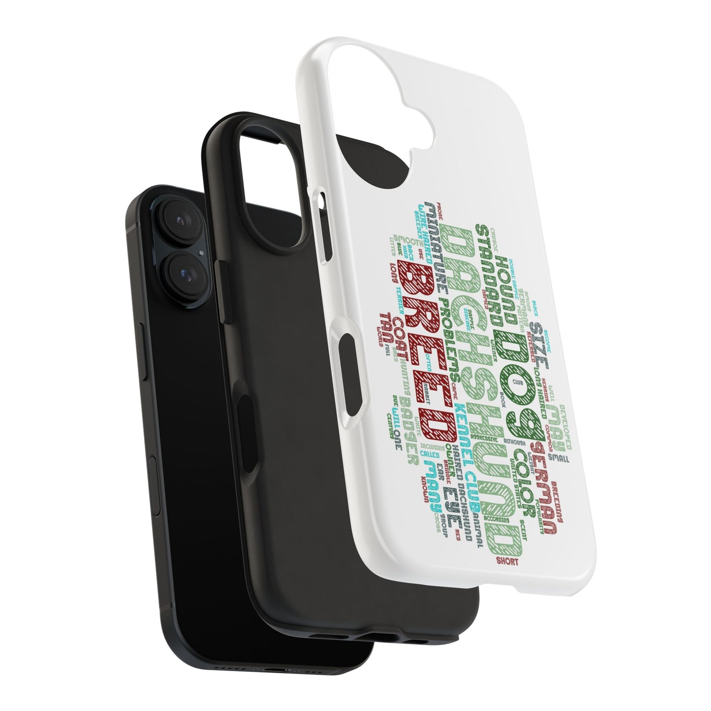 Dachshund Phone Case Dog Lover Gift Tough Phone Cover Doxie Word Art