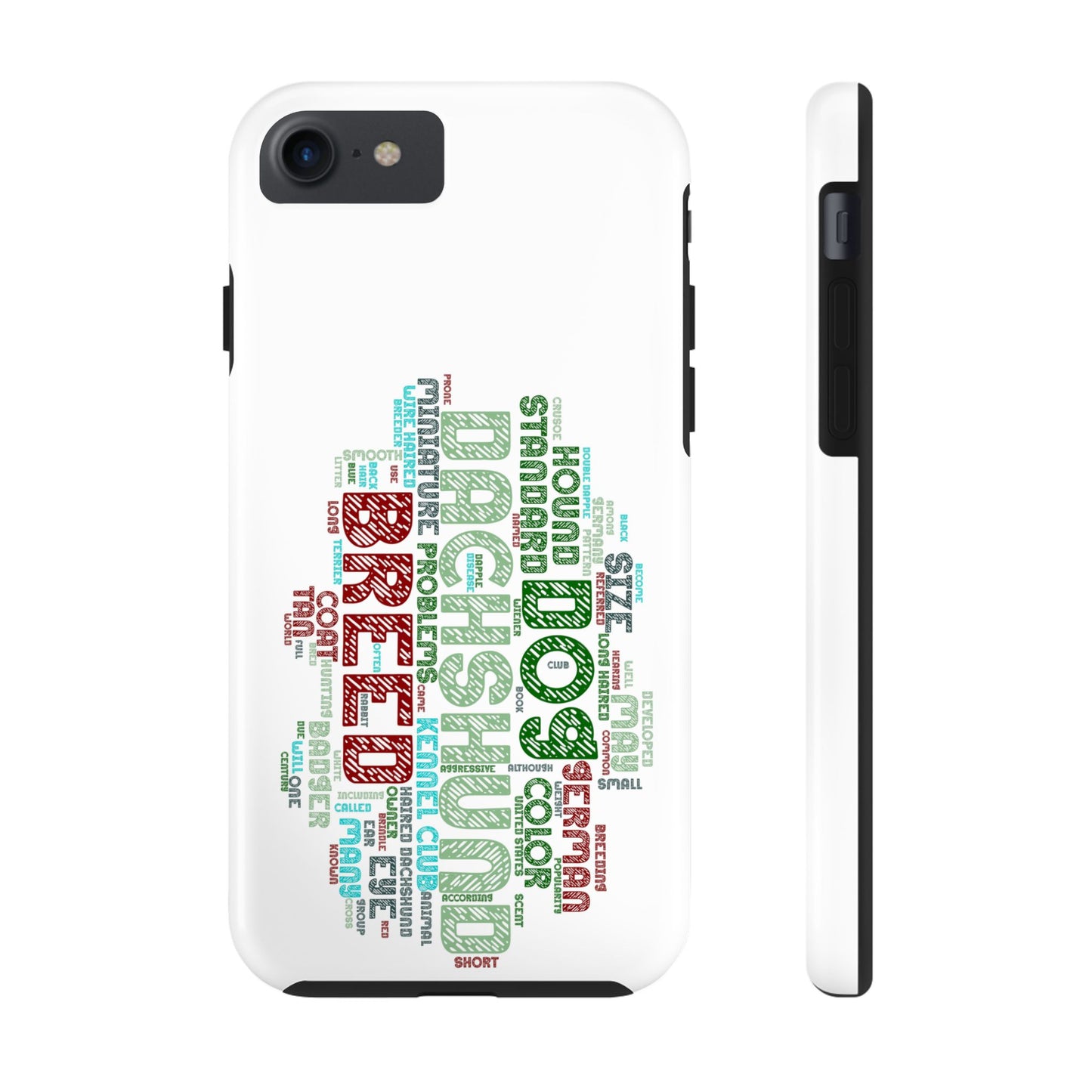 Dachshund Phone Case Dog Lover Gift Tough Phone Cover Doxie Word Art