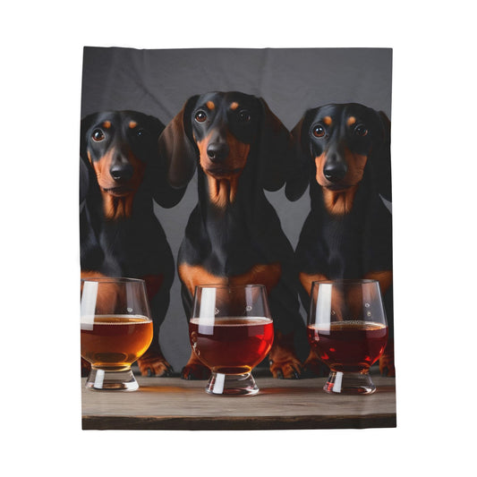 Whiskey Drinking Dachshunds Blanket, Cozy Throw, Dog Lover Gift, Animal Print Bedding, Weiner Dog