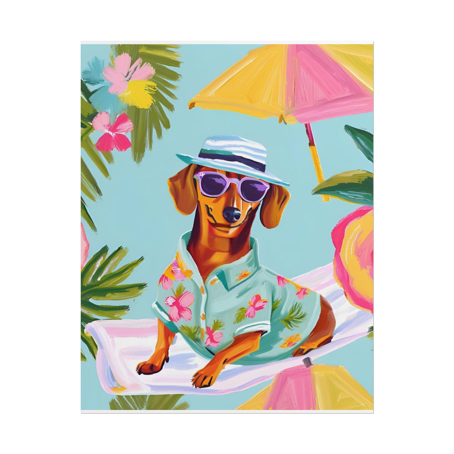 Sophisticated Dachshund Poster Dog Wall Art Animal Lover Game Room Decoration Weiner Dog