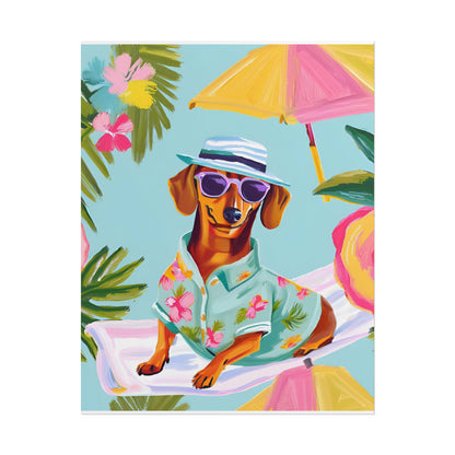 Sophisticated Dachshund Poster Dog Wall Art Animal Lover Game Room Decoration Weiner Dog