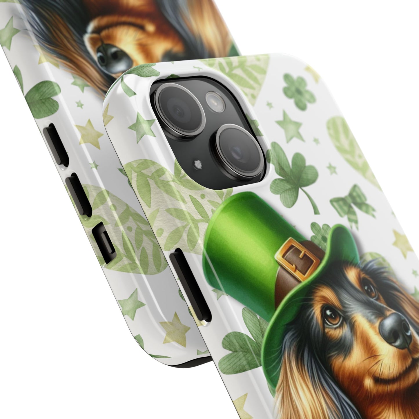 St Patricks Cute Dachshund Phone Case Dog Lover Gift Tough Phone Cover Patty