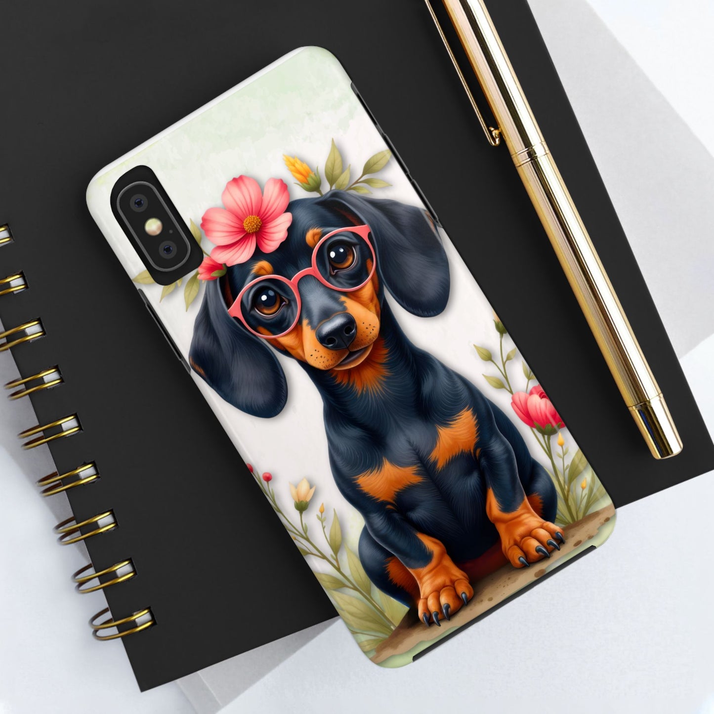 Cute Dachshund Phone Case, Dog Lover Gift, Tough Phone Cover, Pet Accessory,