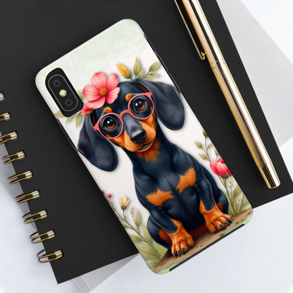 Cute Dachshund Phone Case, Dog Lover Gift, Tough Phone Cover, Pet Accessory,