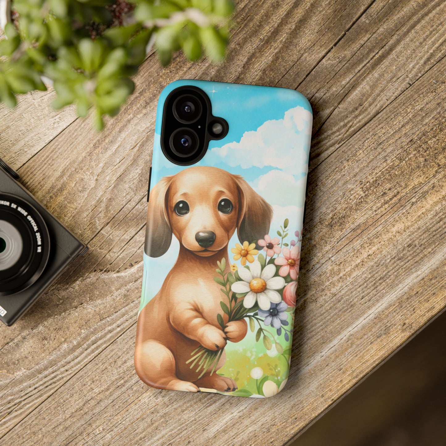 Watercolor Dachshund Dog Phone Case - Rescue Dog Apple Pixel Galaxy Spring