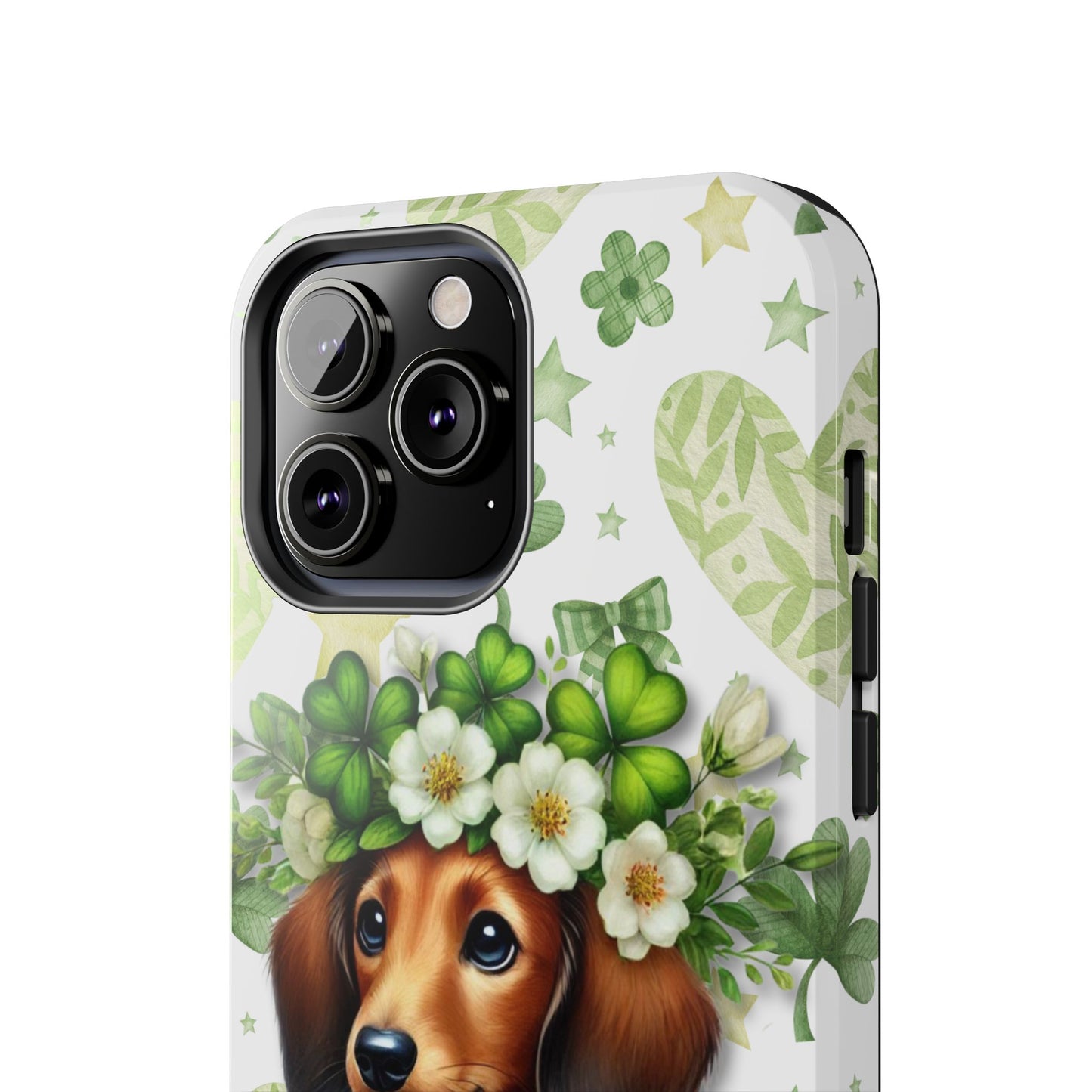 St Patricks Cute Dachshund Phone Case Dog Lover Gift Tough Phone Cover Patty