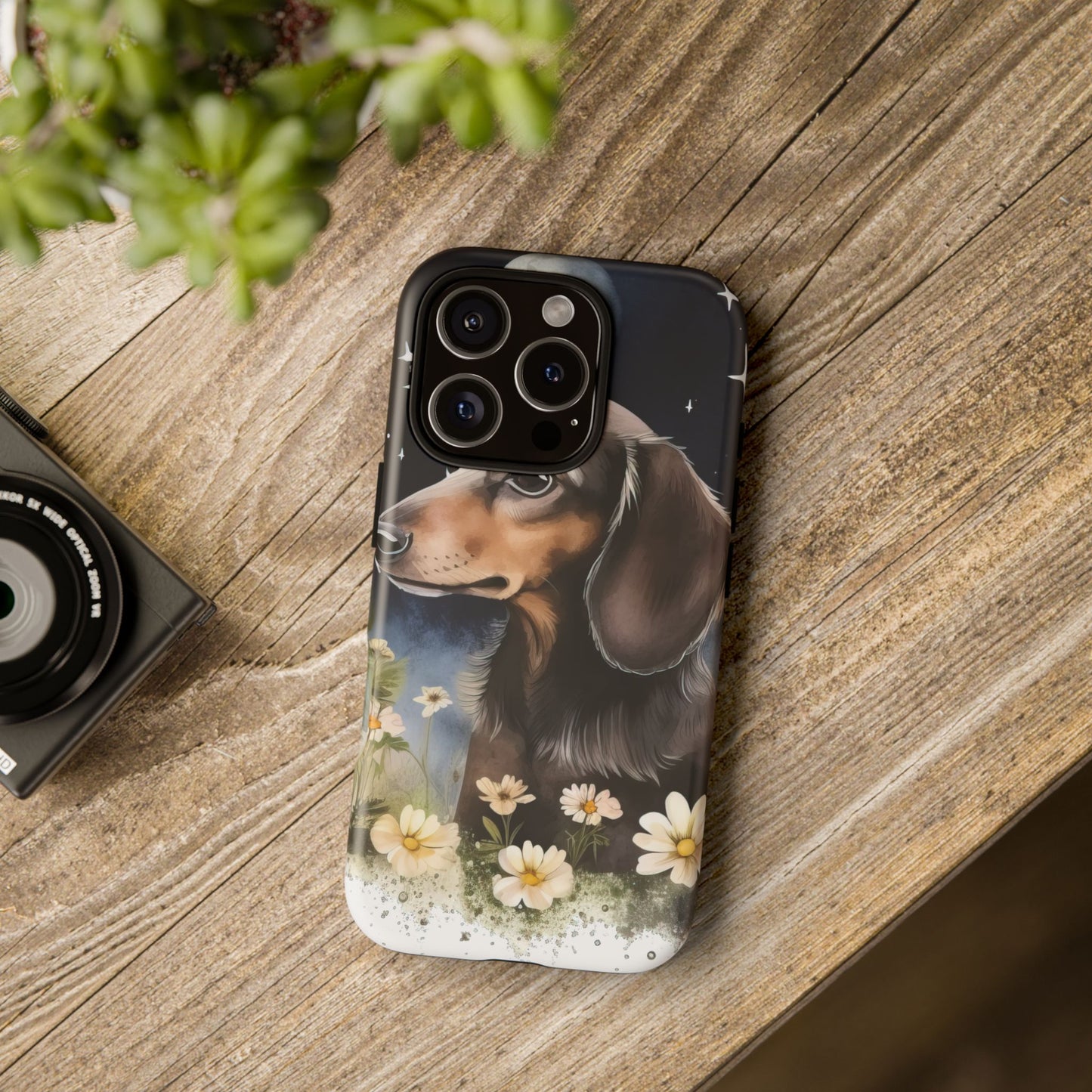 Vibrant Dachshund Moonlight Phone Case - Dog Apple Pixel Galaxy