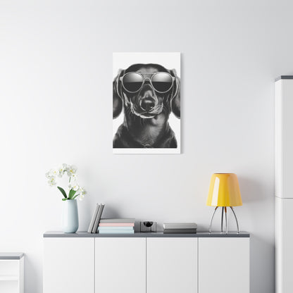 Stylish Dog Canvas Wall Art Dog Lover Gift Home Decor, Black and White Game Room