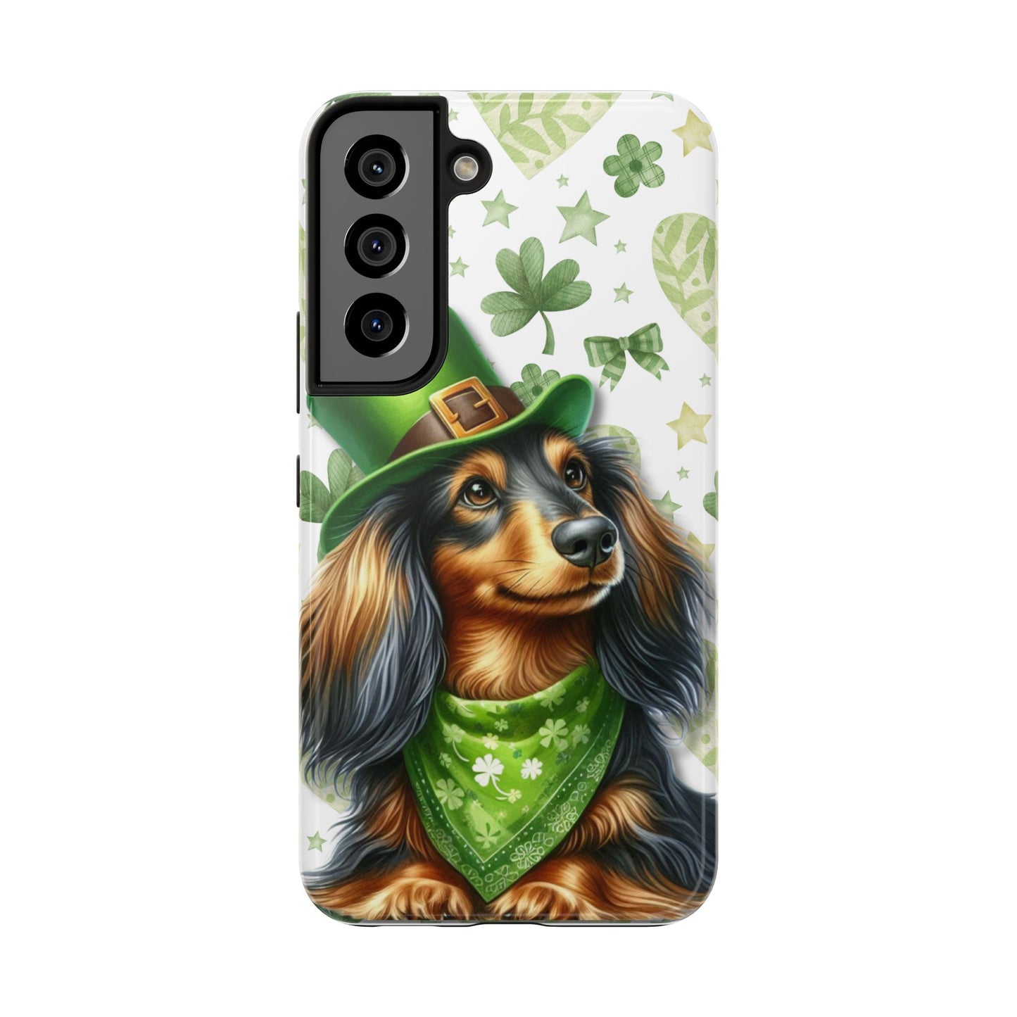 St Patricks Cute Dachshund Phone Case Dog Lover Gift Tough Phone Cover Patty