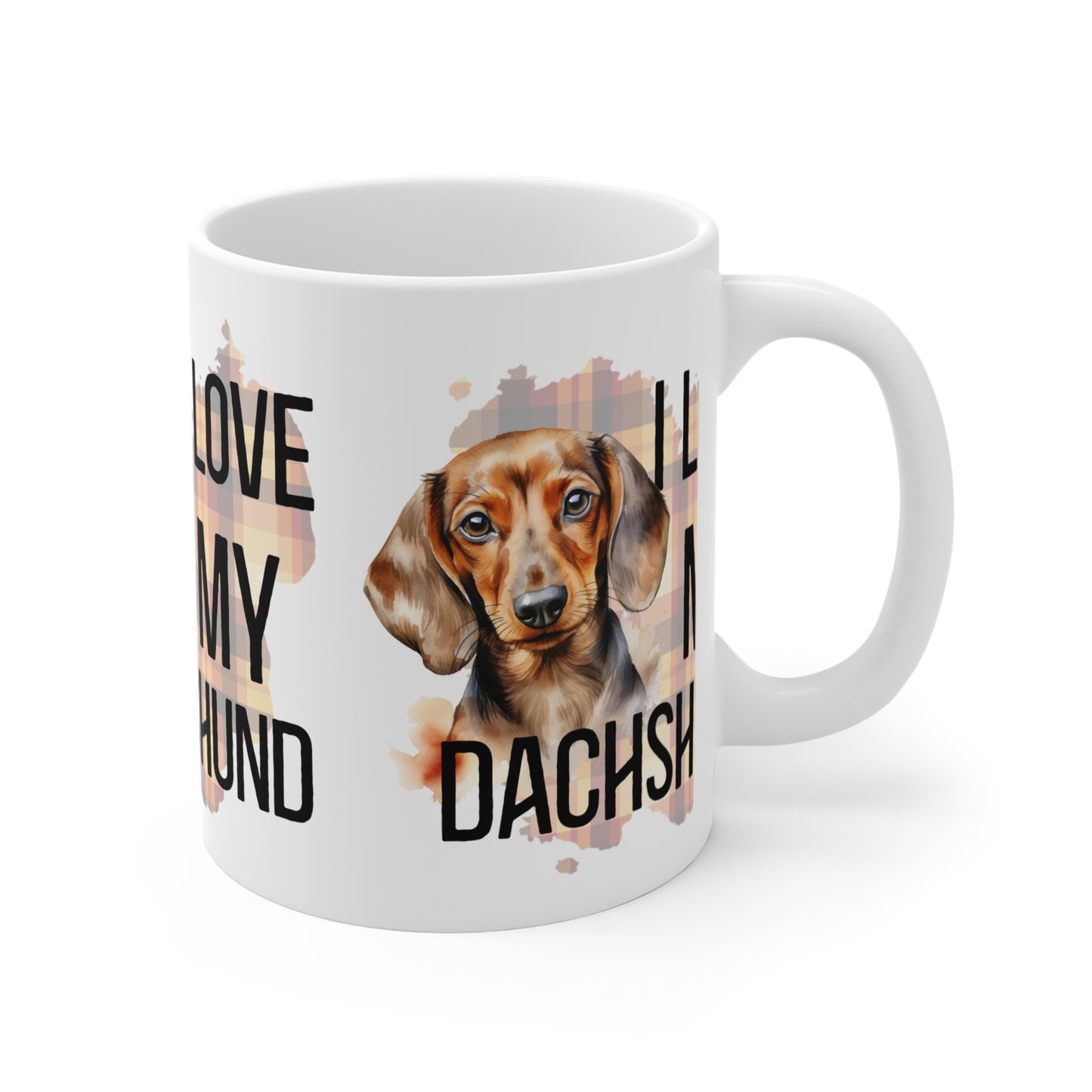 I Love My Dachshund Mug Cute Dog Lover Gift, Fun Coffee Cup Weiner Dog