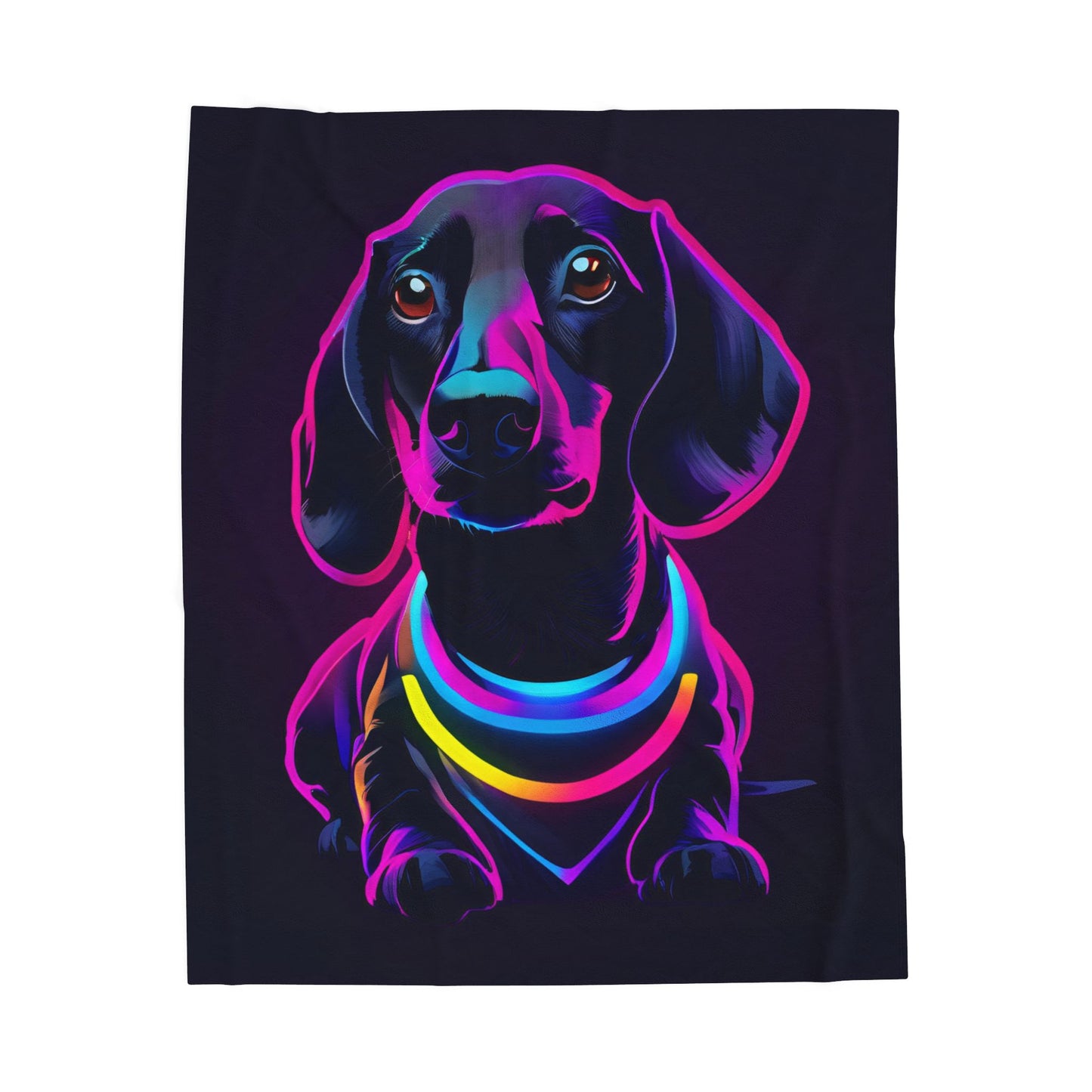 Vibrant Neon Dachshund Blanket, Cozy Throw, Dog Lover Gift, Animal Print Bedding, Weiner Dog