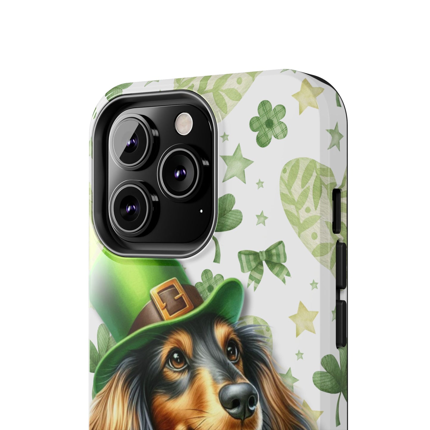St Patricks Cute Dachshund Phone Case Dog Lover Gift Tough Phone Cover Patty