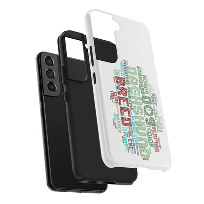 Dachshund Phone Case Dog Lover Gift Tough Phone Cover Doxie Word Art