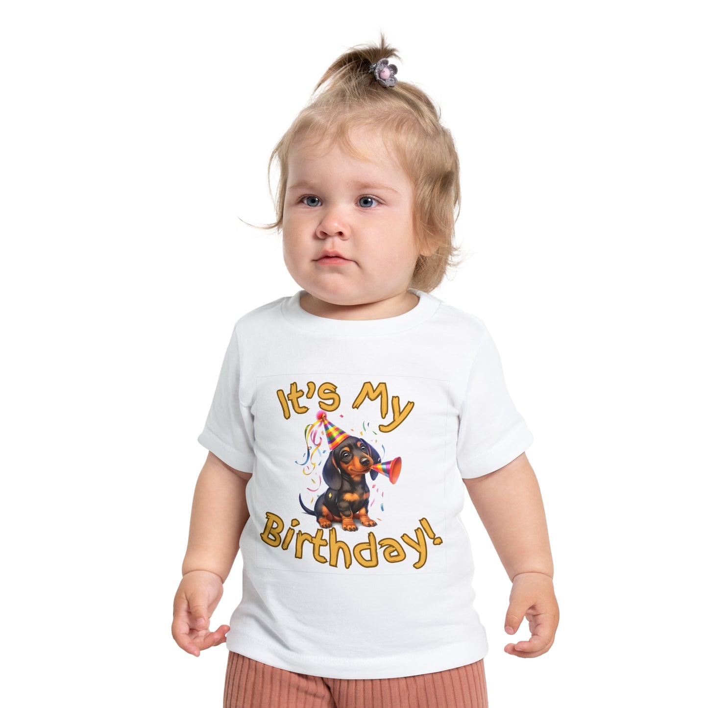 Birthday Puppy Baby T-Shirt, Cute Dog Party Tee Toddler Birthday Outfit Dachshund Boys