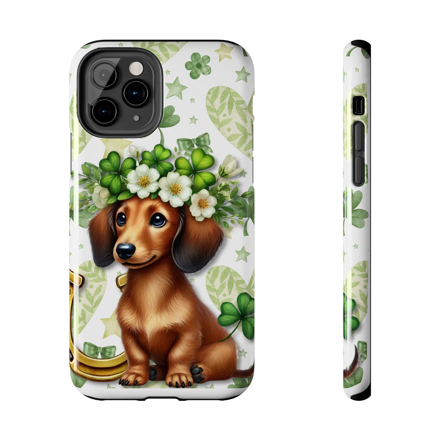 St Patricks Cute Dachshund Phone Case Dog Lover Gift Tough Phone Cover Patty